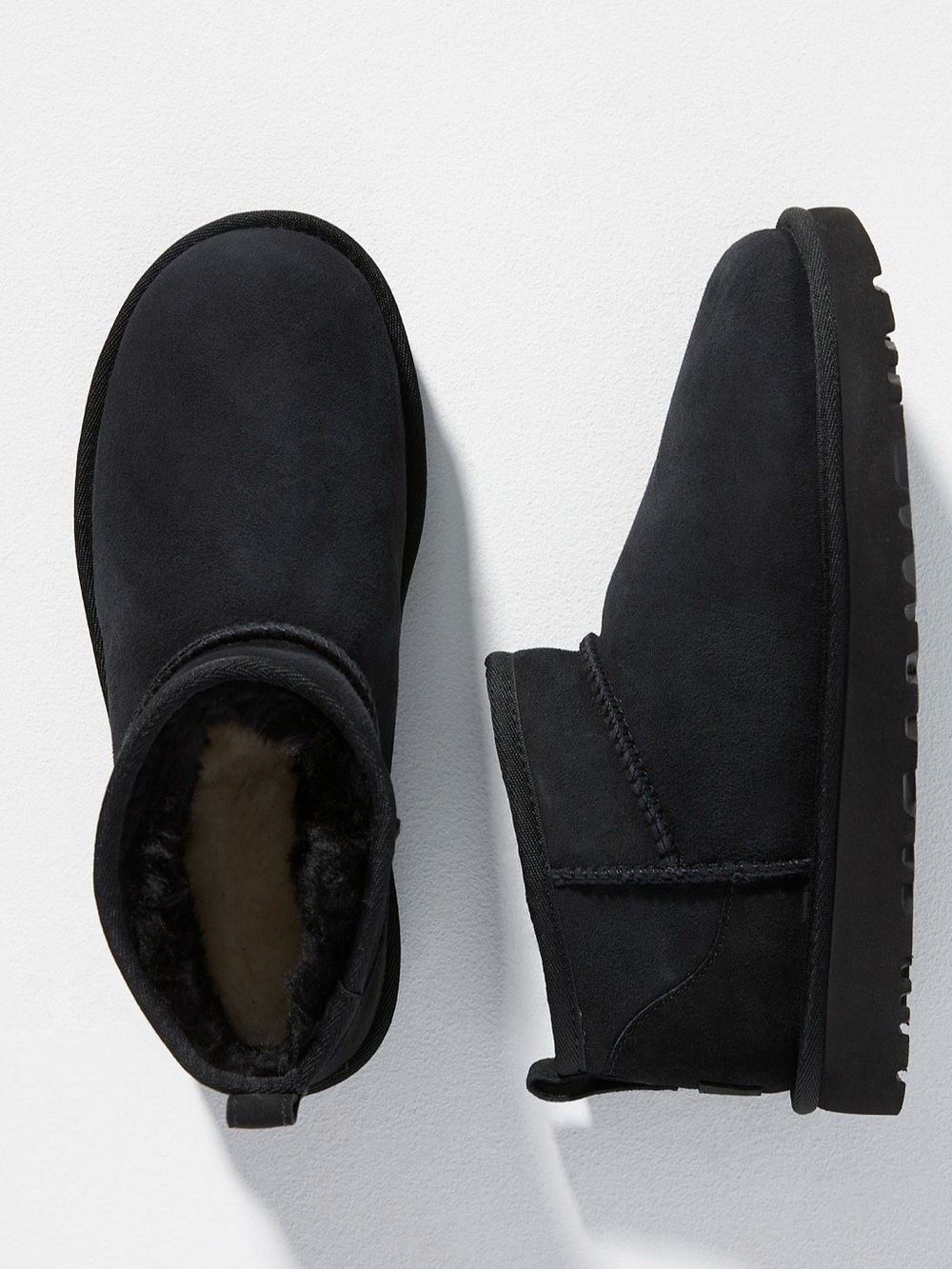 UGG Black Classic Mini Suede Shearling Boots